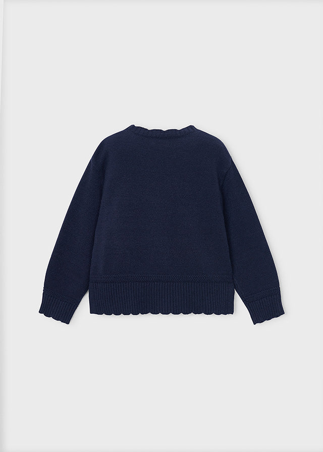 Knit Pullover Sweater, Navy, 4320