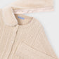 Faux Fur Collar Cardigan, Cream, 4324