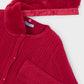 Faux Fur Collar Cardigan, Red, 4324