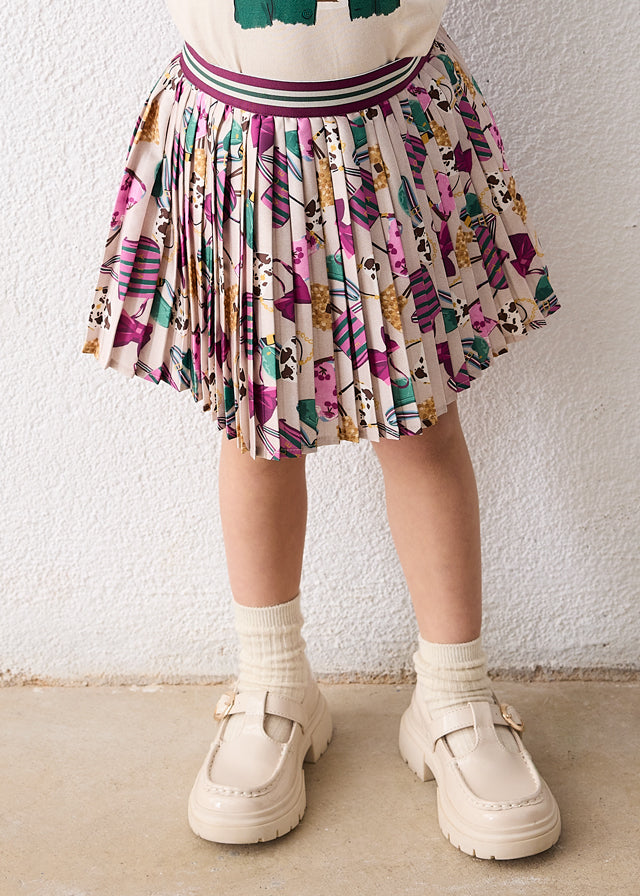Printed Pleated Skirt, 4903