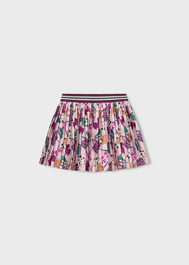 Printed Pleated Skirt, 4903