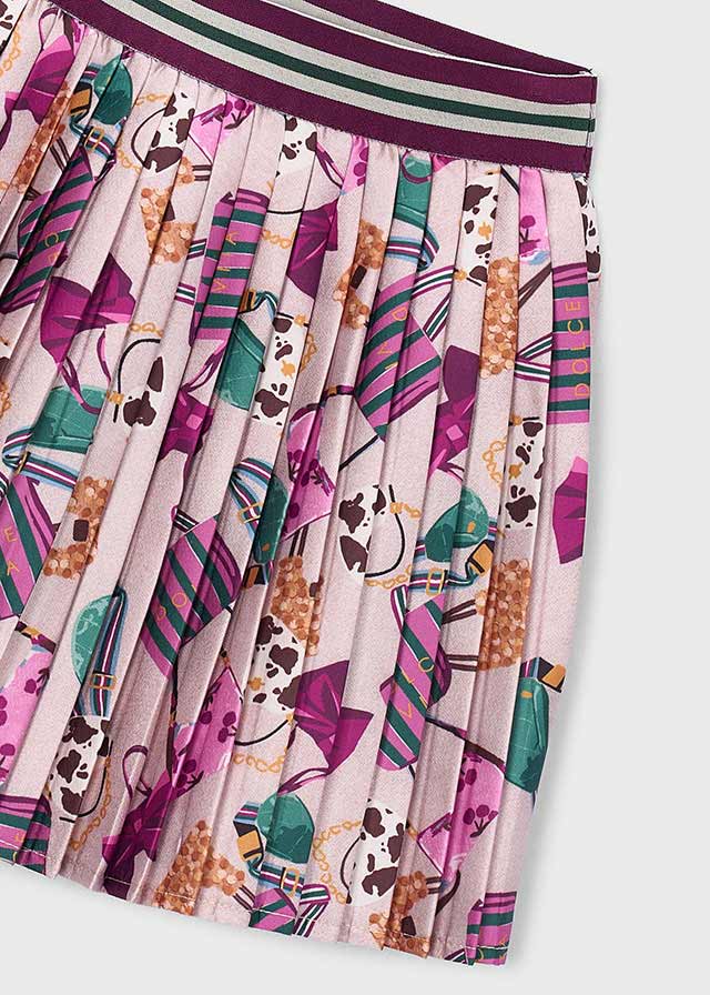 Printed Pleated Skirt, 4903