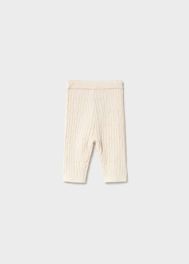 Cable Rib Knit Leggings, Cream, 9117