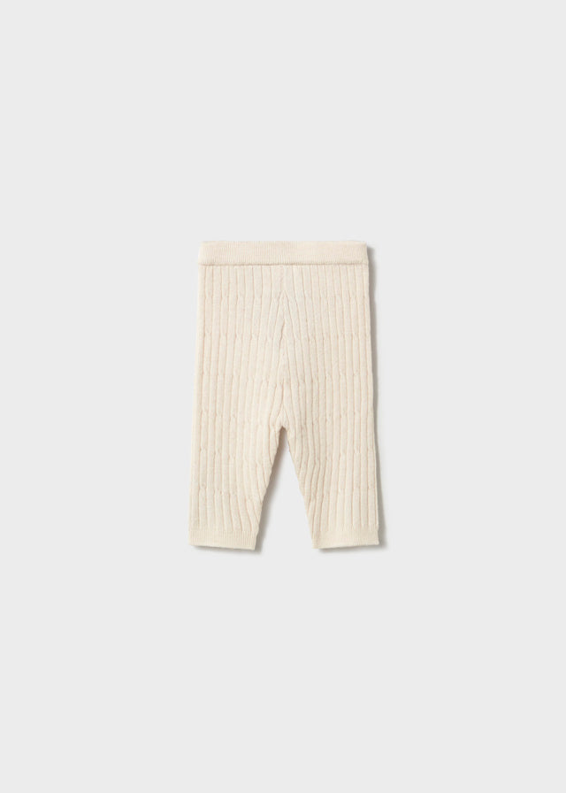 Cable Rib Knit Leggings, Cream, 9117