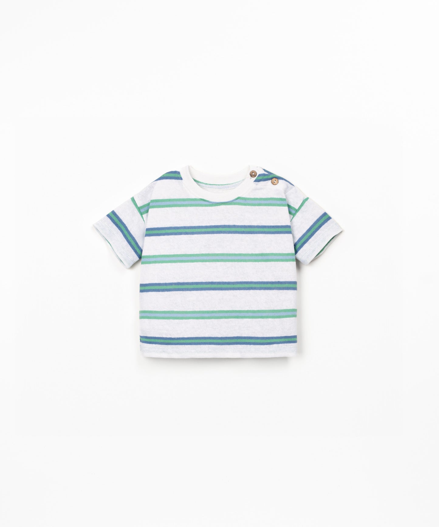 Striped Jersey T-Shirt, Blue/Green