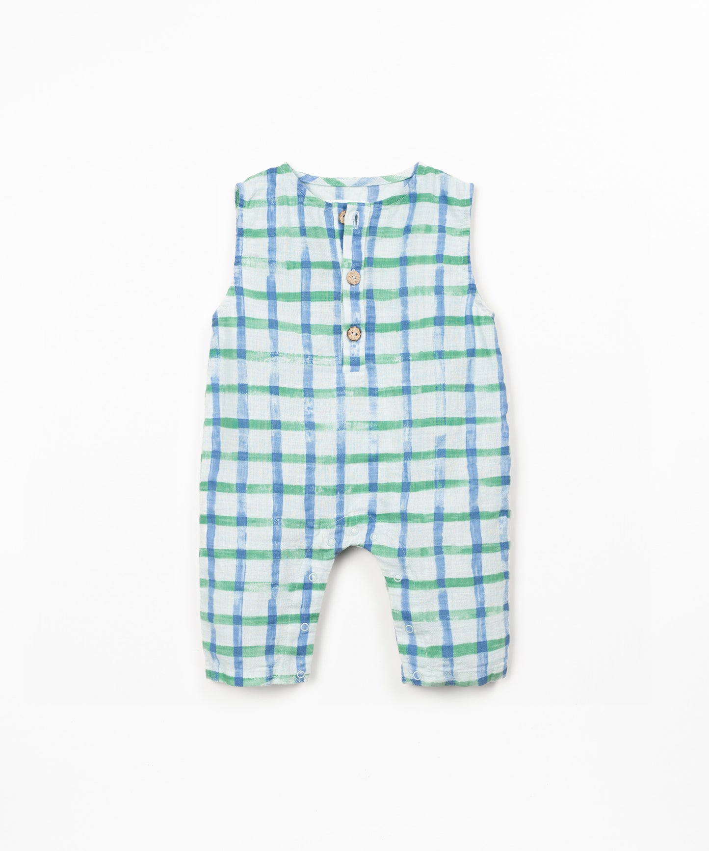 Woven Jumpsuit, Checkered Blue