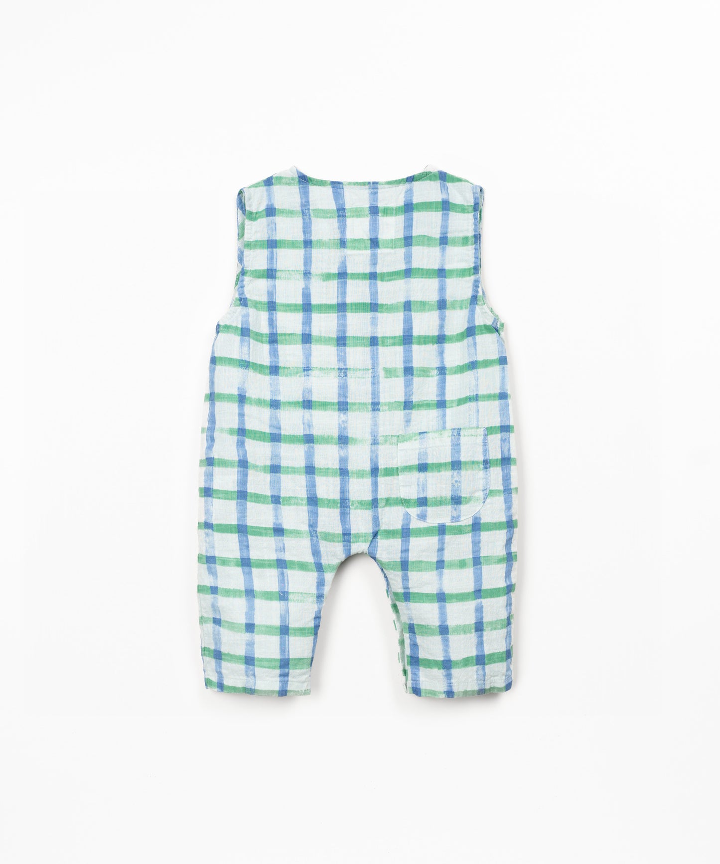 Woven Jumpsuit, Checkered Blue