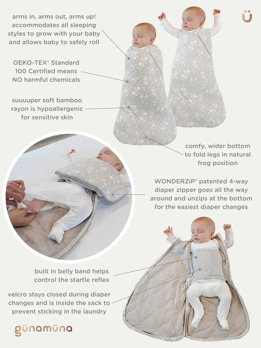 Swaddle Sleep Sack, Goose, 1.0 Tog