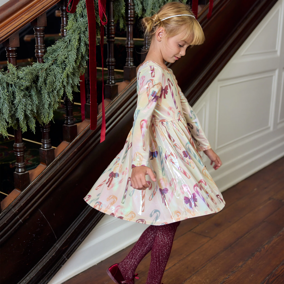 Lamé Steph Dress, Antique Candy Canes