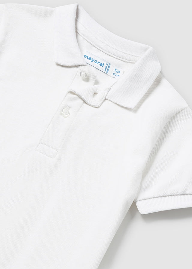 S/S Pique Polo, White, 102