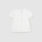 Knit Puff Sleeve Tee, White, 1006