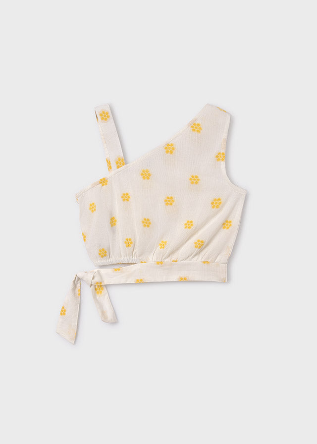 Yellow Flower Jacquard Top, 6022