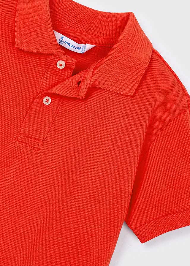 S/S Pique Polo, Red, 150