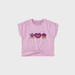 S/S Heart Flower Tee, Mauve, 1046