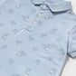 S/S Printed Polo, Palms, 1109