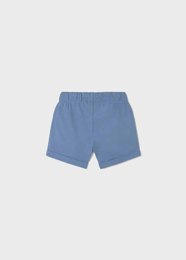 Cuffed Knit Shorts, Capri Blue, 1652