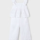 White Eyelet Pants Set, 3561