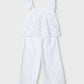 White Eyelet Pants Set, 3561