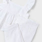 White Eyelet Pants Set, 3561