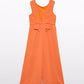 Crepe Jumpsuit with Bow, Persimmon