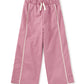 Lace Trim Track Pants, Hydrangea