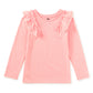 Long Sleeve Lace Trim Top, Cherry Blossom