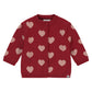 Cardigan, Scarlet w/Hearts