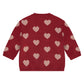 Cardigan, Scarlet w/Hearts