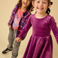 L/S Velour Ballet Dress, Cosmic Berry