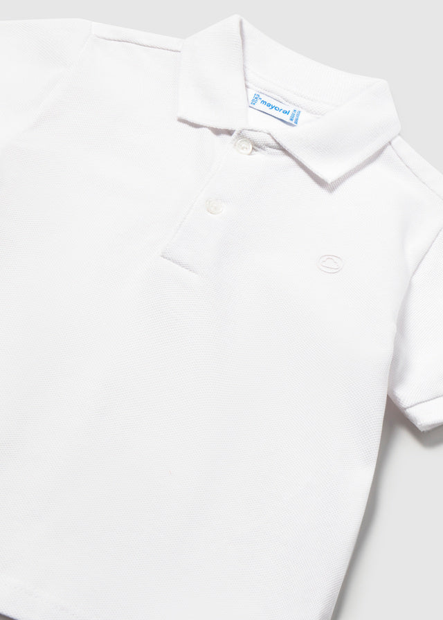 S/S Pique Polo, White, 102