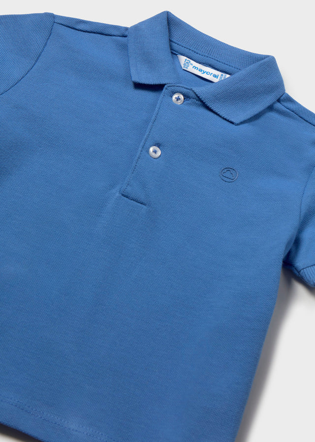 S/S Pique Polo, Blue, 102