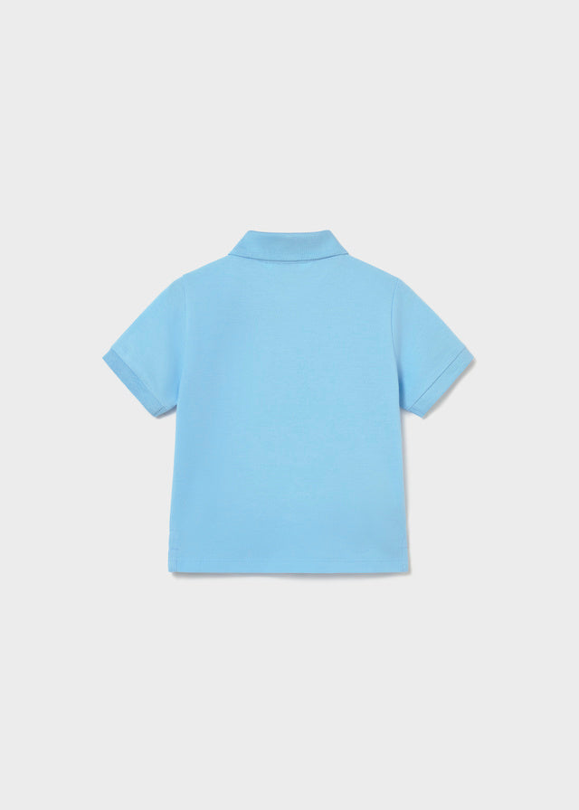 S/S Pique Polo, Sky Blue, 102