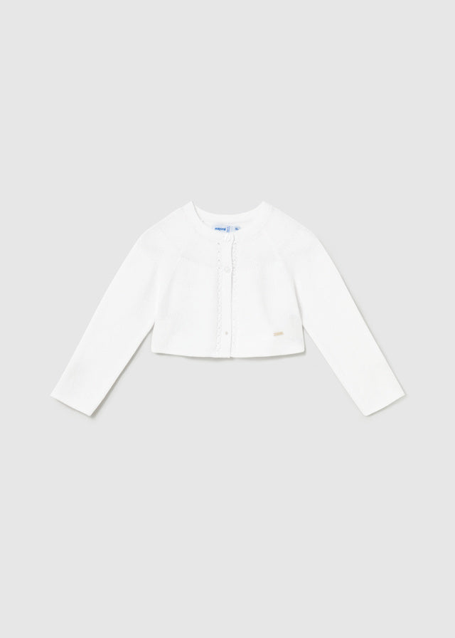 Knit Cardigan, White, 302