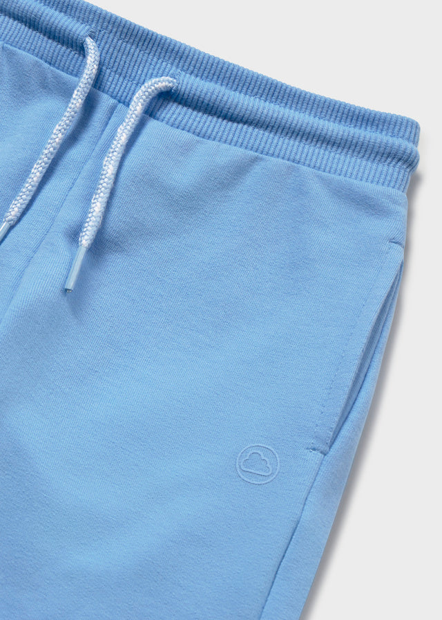 Cuffed Fleece Pants, Sky Blue, 711
