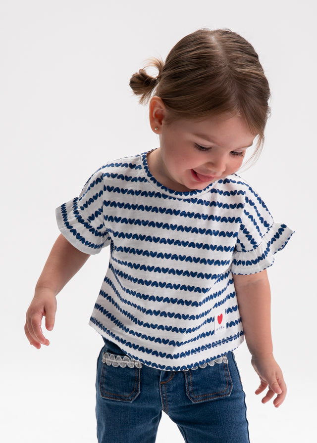 S/S Tee, Blue Stripes, 1082
