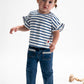 S/S Tee, Blue Stripes, 1082