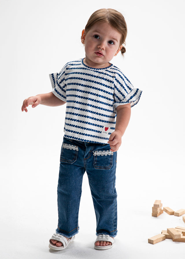 S/S Tee, Blue Stripes, 1082