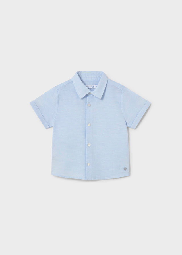 S/S Linen Shirt, Sky Blue, 1112