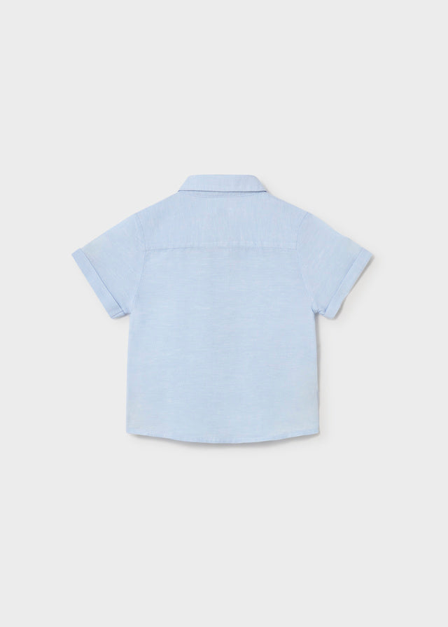S/S Linen Shirt, Sky Blue, 1112
