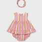 Striped Baby Dress w/Bloomer and Headband, 1290