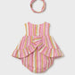 Striped Baby Dress w/Bloomer and Headband, 1290