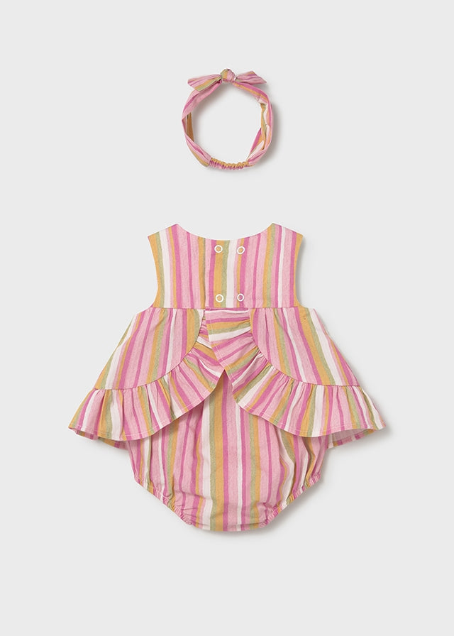 Striped Baby Dress w/Bloomer and Headband, 1290