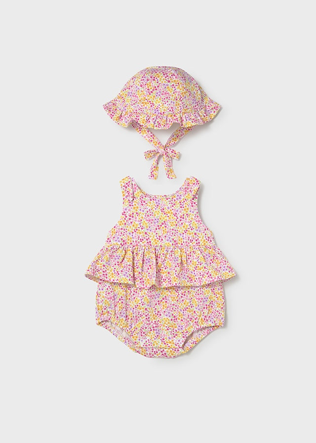 Floral Print Set w/Hat, 1632