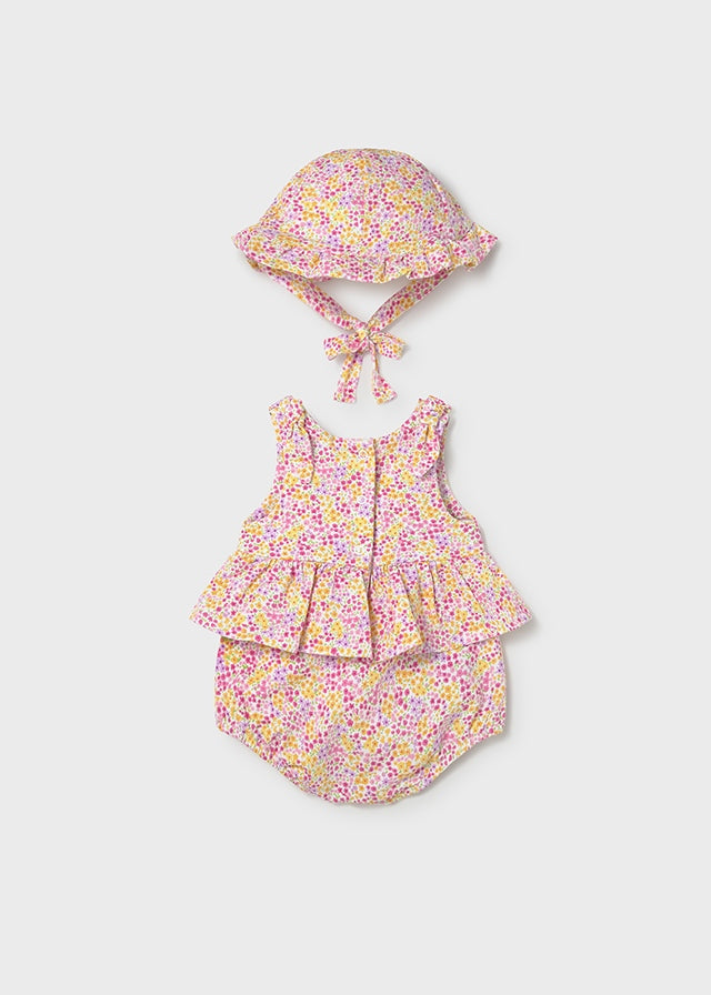 Floral Print Set w/Hat, 1632