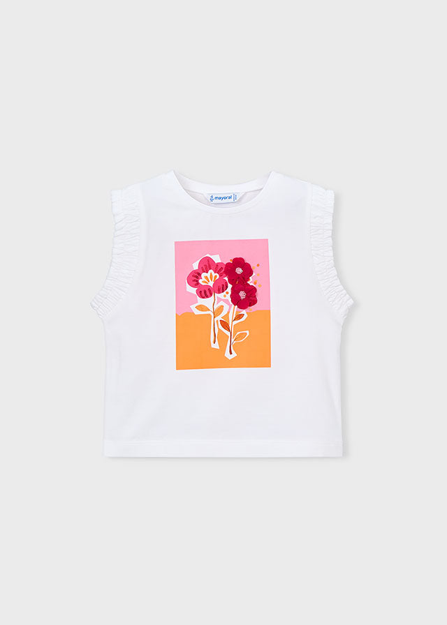 Sleeveless Graphic Tee, Flowers, 3023