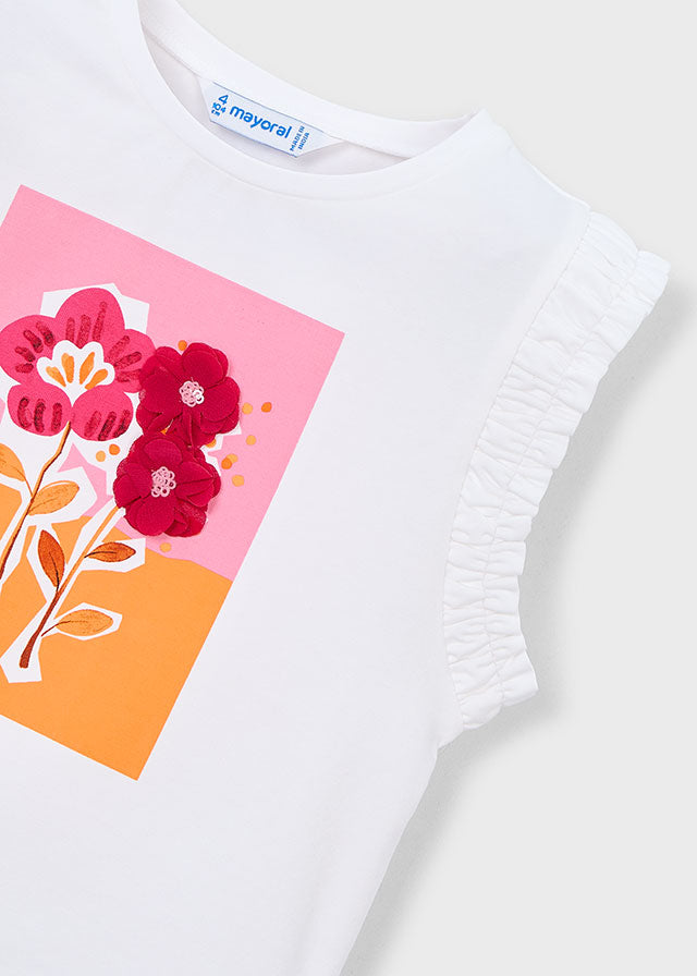 Sleeveless Graphic Tee, Flowers, 3023
