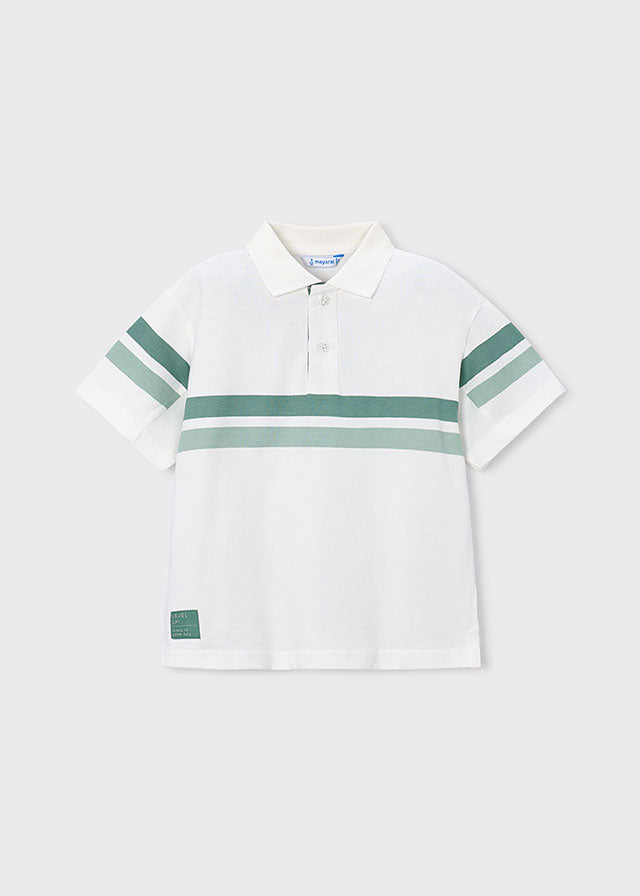 S/S Green Stripe Polo, 3107