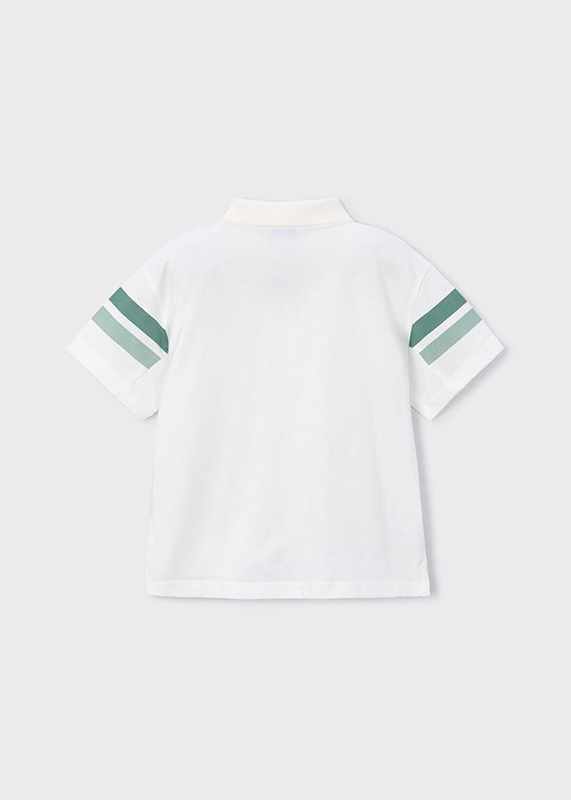 S/S Green Stripe Polo, 3107