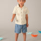 S/S Embroidered Linen Shirt, 3114