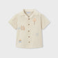 S/S Embroidered Linen Shirt, 3114